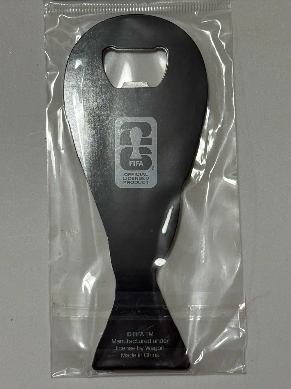 FIFA World Cup Trophy Magnetic Bottle Opener Gold Tone Soccer Limited Ed NEW